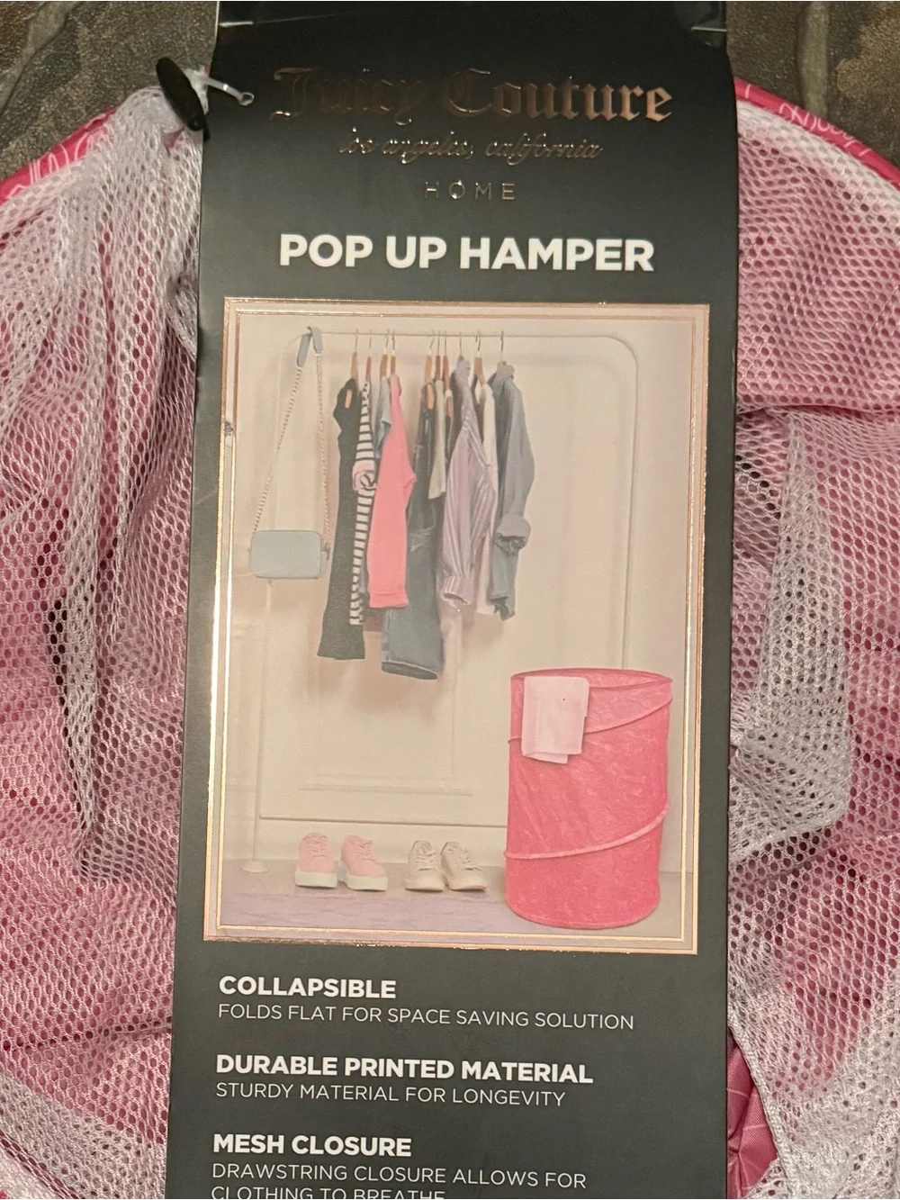 Juicy Couture Pink Printed Pop-Up Hamper